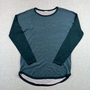 Smartwool Shadow Pine Colorblock Crew Sweater Women M Merino Wool Blend Layer